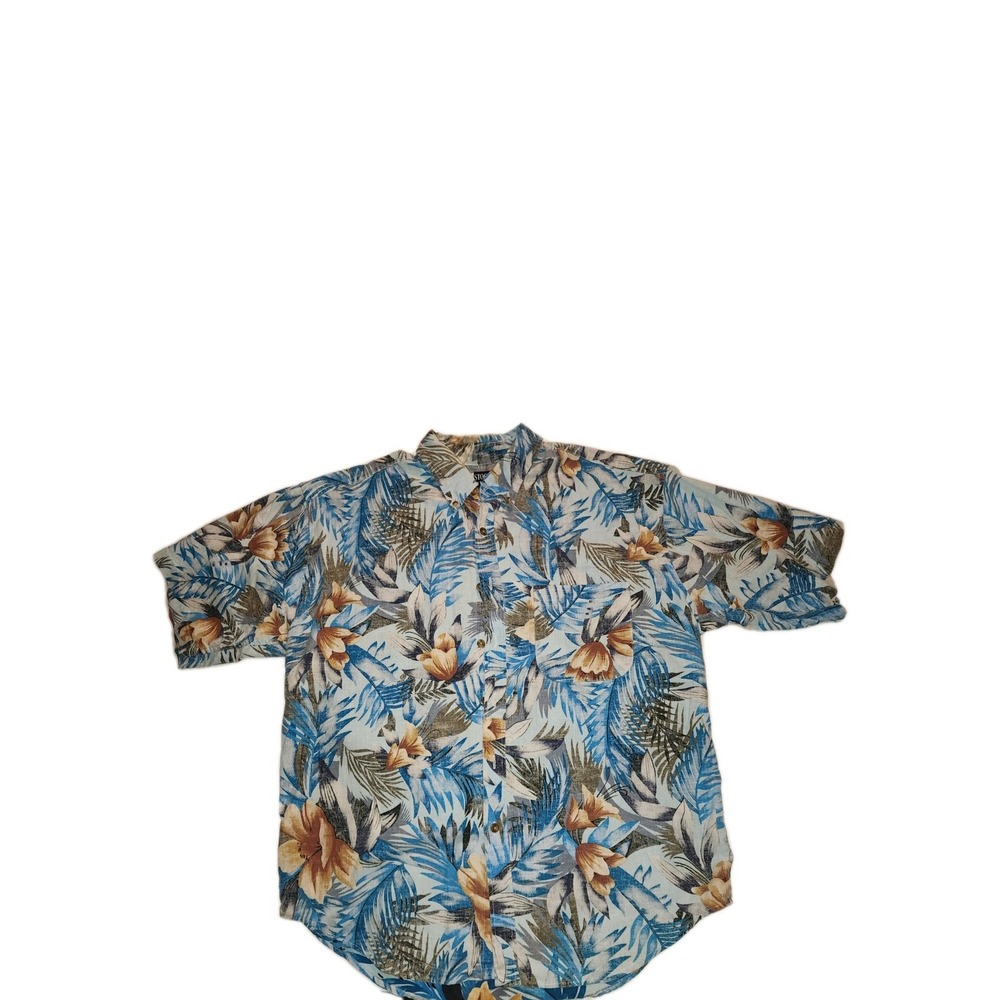 Vintage Men's Button Up Stockton by World Island Hawaiian shirt ,L Short Sleeve